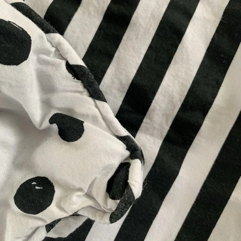 Pottery Barn Emily Meritt Stripe Polka Reversible Duvet Twin